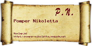 Pomper Nikoletta névjegykártya